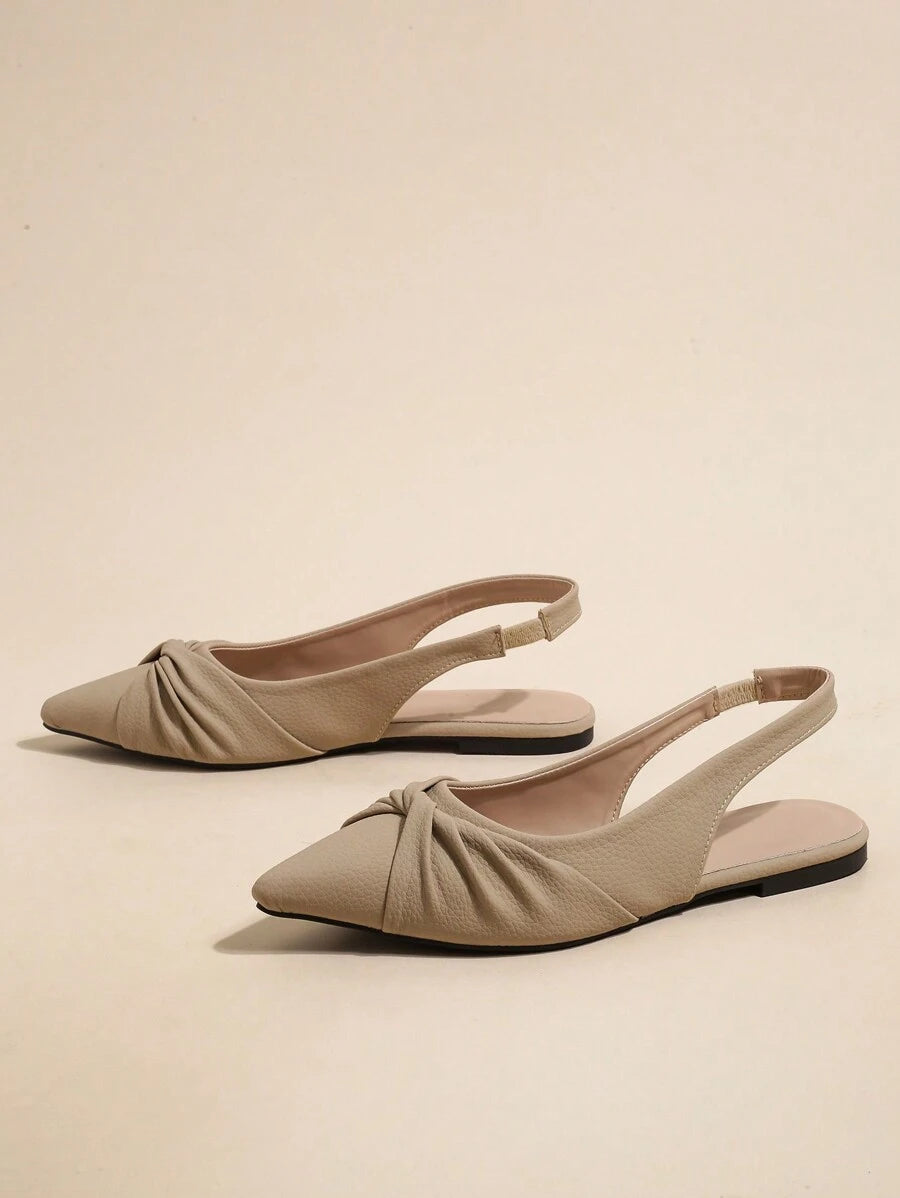 Autumn Ladies' Khaki Pointed Toe Flat Shoes