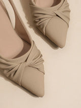 Autumn Ladies' Khaki Pointed Toe Flat Shoes