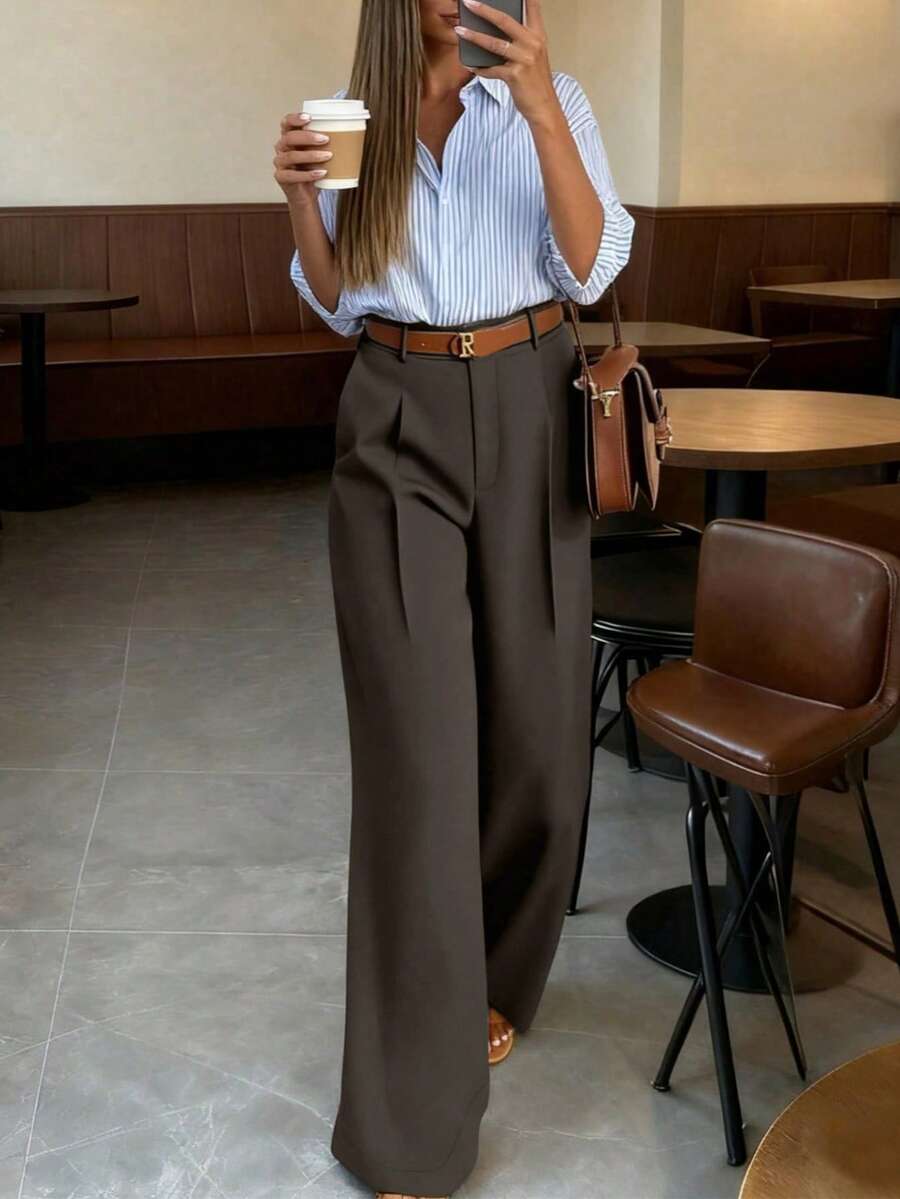 Vintage High-Waisted Women's Suit Pants