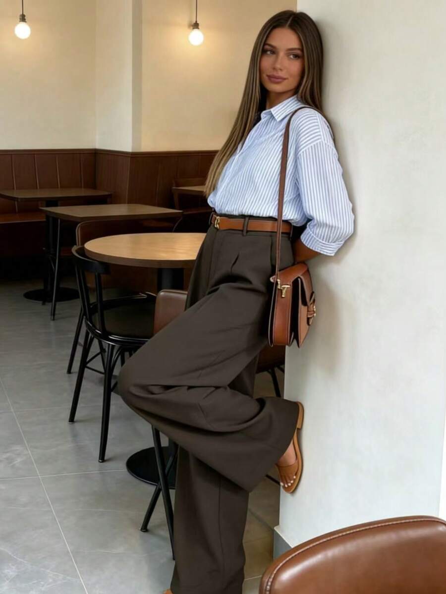 Vintage High-Waisted Women's Suit Pants