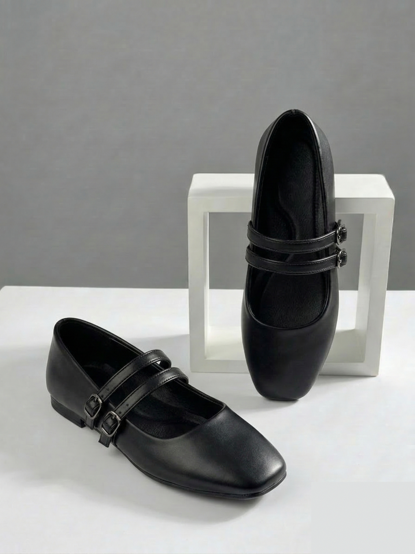 Metallic Strap Ballet Flats