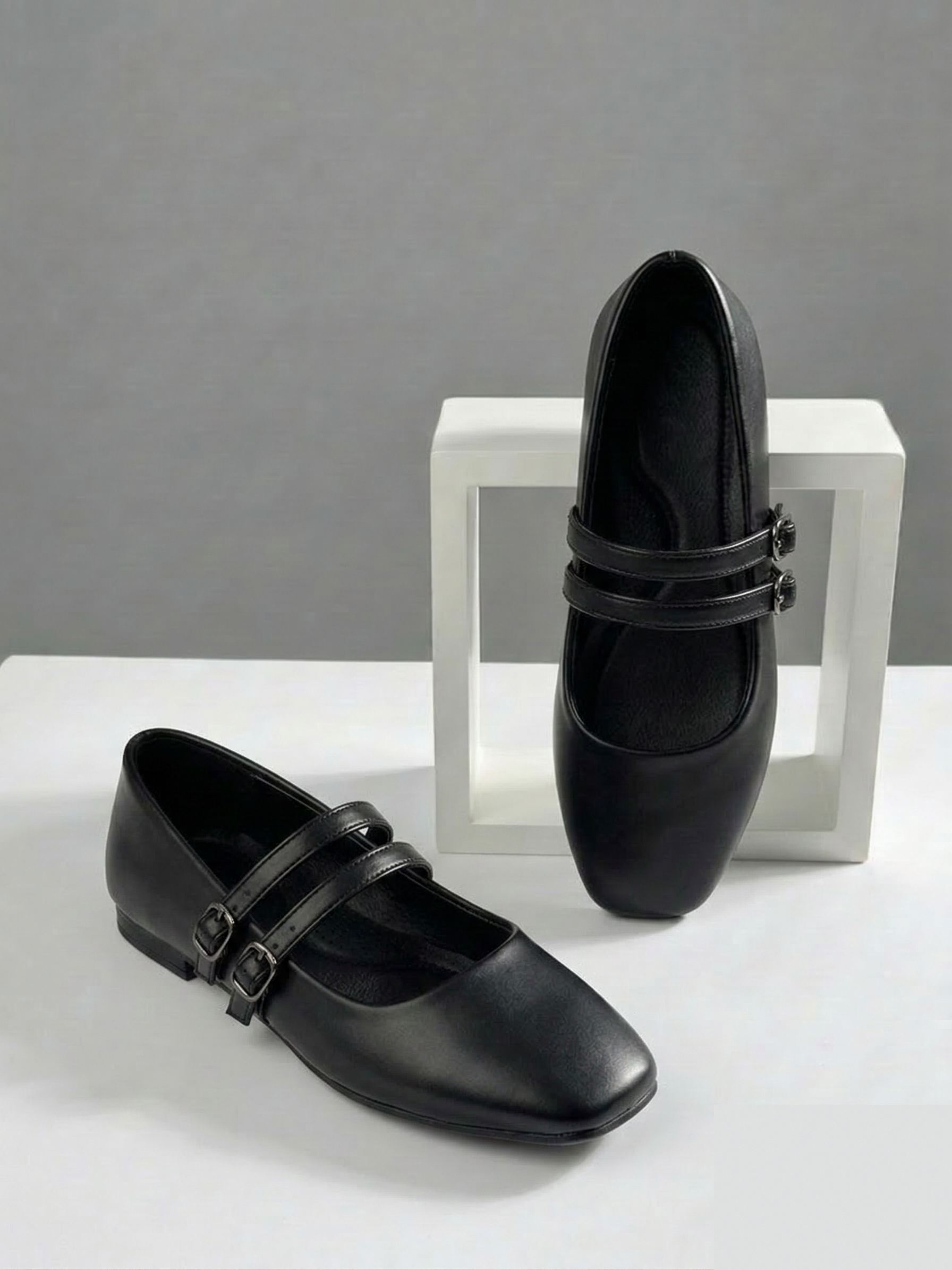 Metallic Strap Ballet Flats