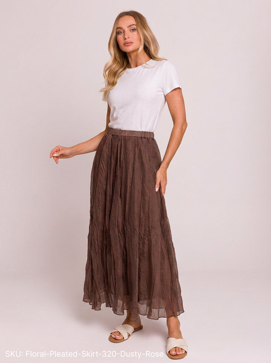 Floral Pleated Skirt
