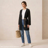 Cardigan with Burlap Belt