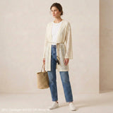 Cardigan with Burlap Belt