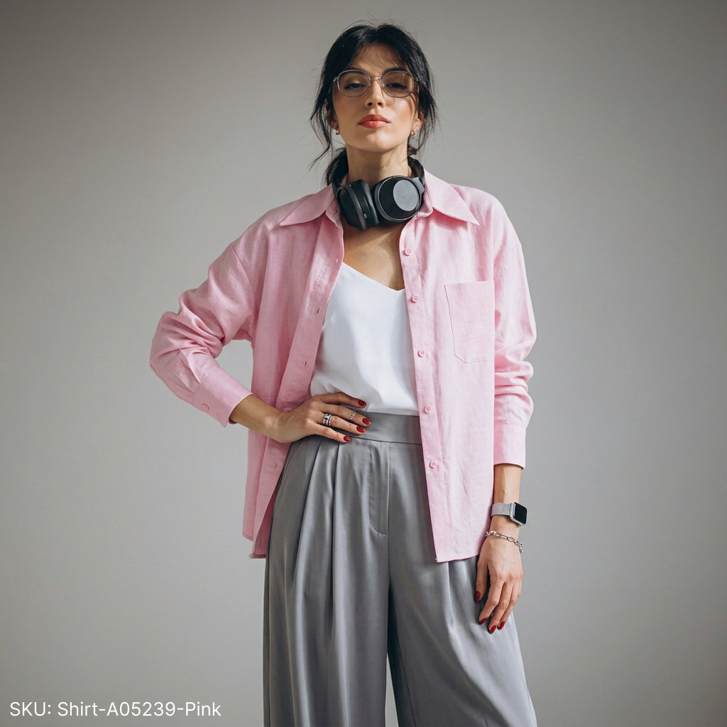 Short poplin shirt